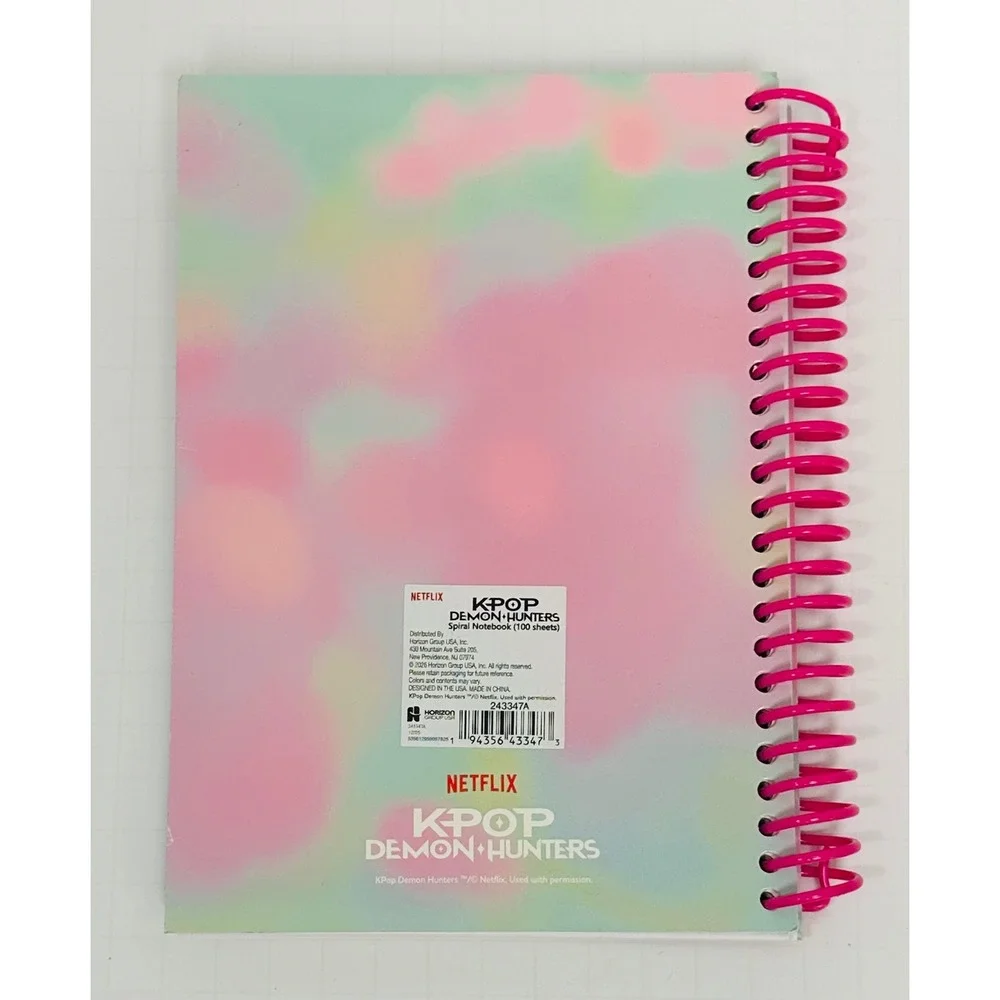 Netflix K-Pop Demon Hunters Spiral Notebook Saja Boys Pink Lined Pastel Journal